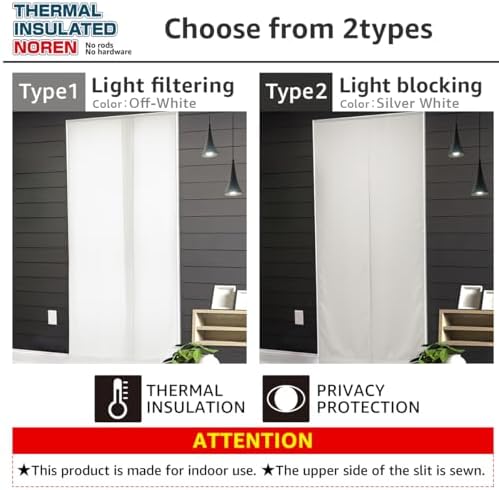 Thermal Insulated Noren Door Curtain for Privacy and Light Blocking