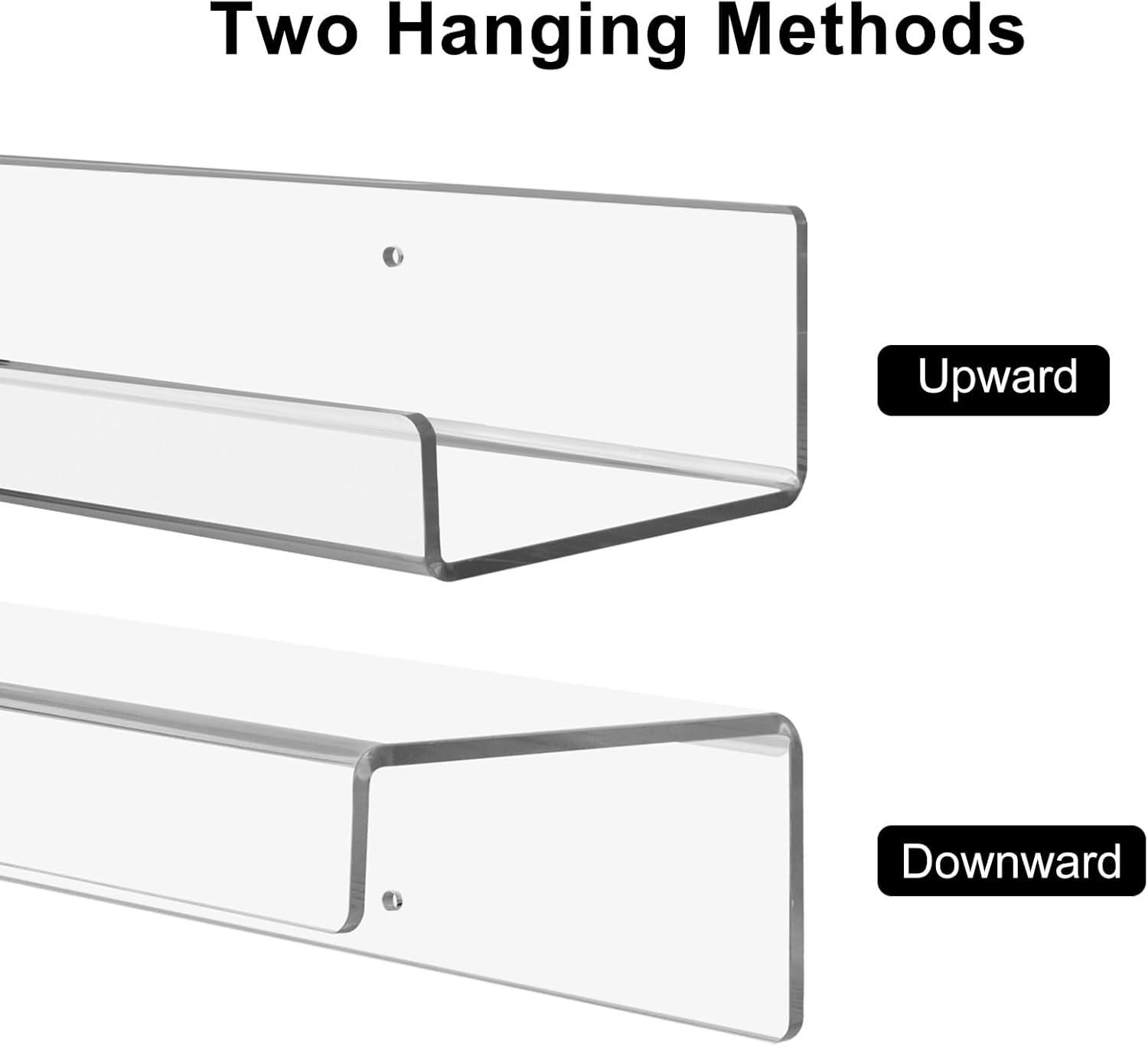 4 Pack Clear Acrylic Floating Shelves for Wall