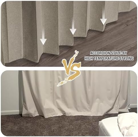 HVERSAILTEX Blackout Linen Curtain 1 Panel Heather Taupe