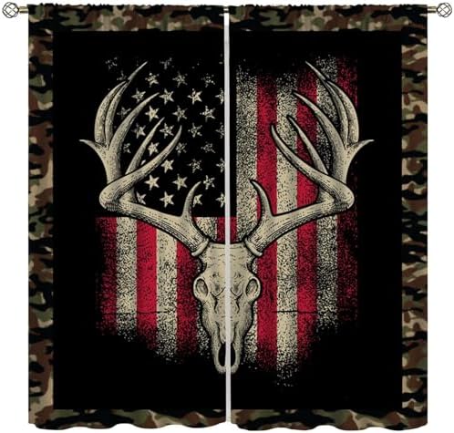 Deer Antler Camouflage Curtains 42 W x 45 L