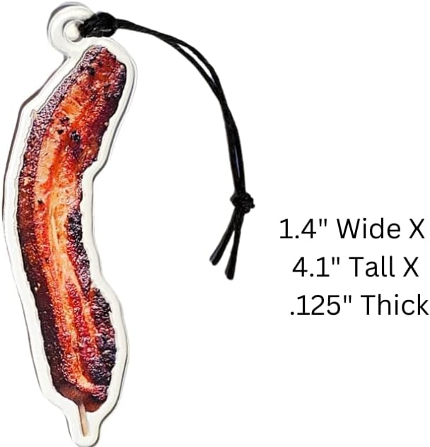 Set of 6 Realistic Acrylic Bacon Ornaments Made in the USA