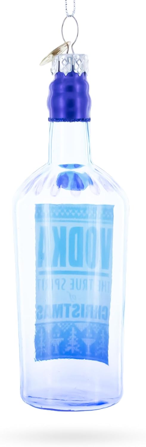 Vodka Bottle Blown Glass Christmas Ornament 1