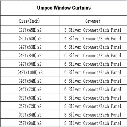 Umpoo Japanese Style Blackout Curtains 2 Panel Set 52x72 Inch