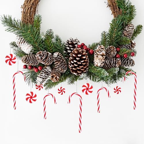 Naler 24pcs Candy Cane Christmas Ornaments Set