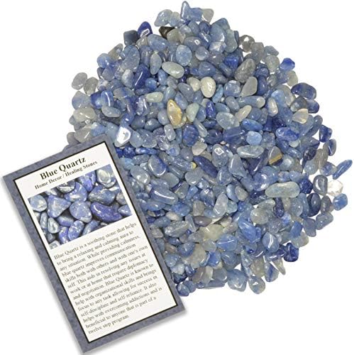 Fantasia 1 lb Tumbled Blue Quartz Chip Stones