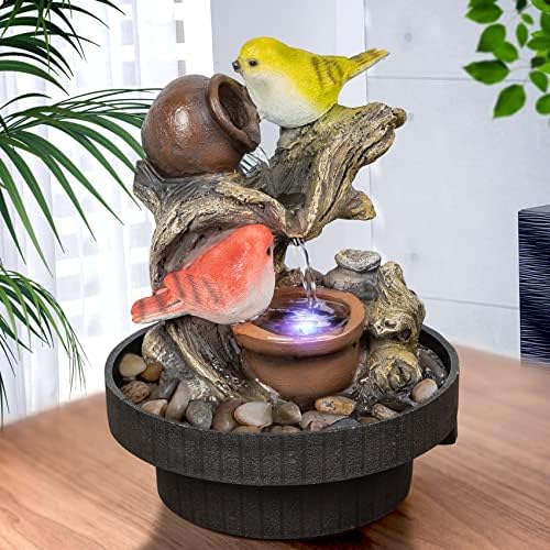 Ferrisland Indoor Tabletop Water Fountain with LED Light
