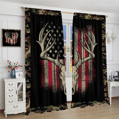 Deer Antler Camouflage Curtains 42 W x 45 L