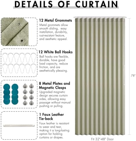 MIULEE Magnetic Door Curtains with Folding Design