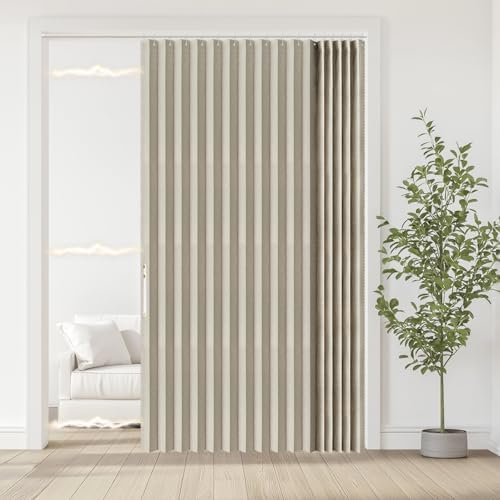 Jilron Accordian Door Curtain Blackout 1 Panel Off White