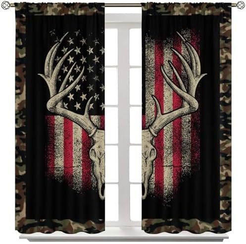 Deer Antler Camouflage Curtains 42 W x 45 L