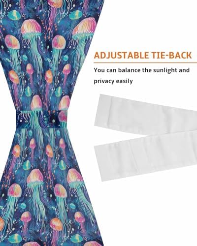 Ocean Jellyfish French Door Curtain 54x72