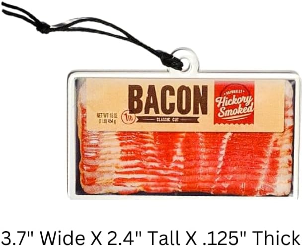 Set of 6 Realistic Acrylic Bacon Ornaments Made in the USA