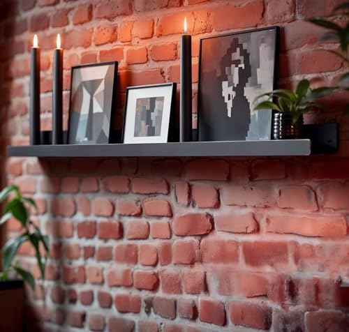 DIY CARTEL Floating Metal Wall Shelf - 48in Black