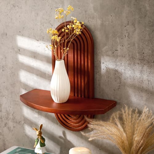 Suzile 2 Pcs Arched Wooden Boho Wall Shelves