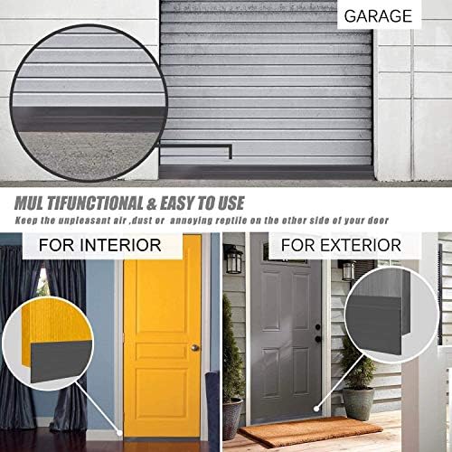 Suptikes Door Draft Stopper for Large Gaps 3W x 37L Grey