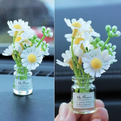 3PCS Mini Car Accessories Cute Daisy Flower Decor