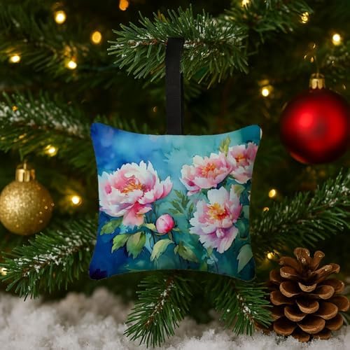 Carolines Treasures Peonies Watercolor Hanging Fabric Ornament 35x35