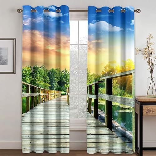 Blackout Drapes 2 Pack Grommet Curtains for Balcony and Windows