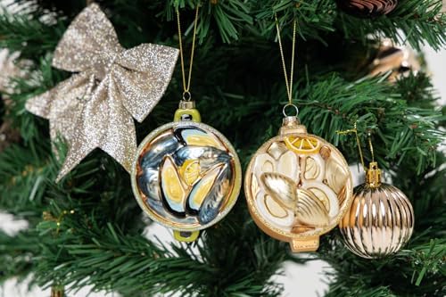2pcs Glass Clam Oyster Seafood Pot Christmas Tree Ornaments