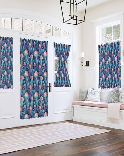 Ocean Jellyfish French Door Curtain 54x72
