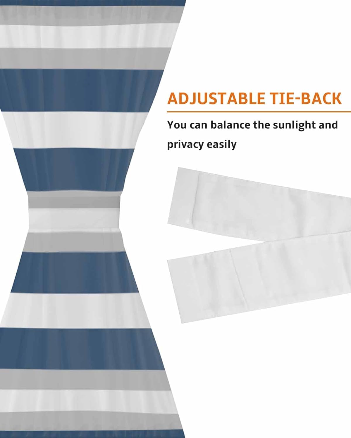 Door Curtains for Privacy 54x40 Sheer Panel with Tiebacks
