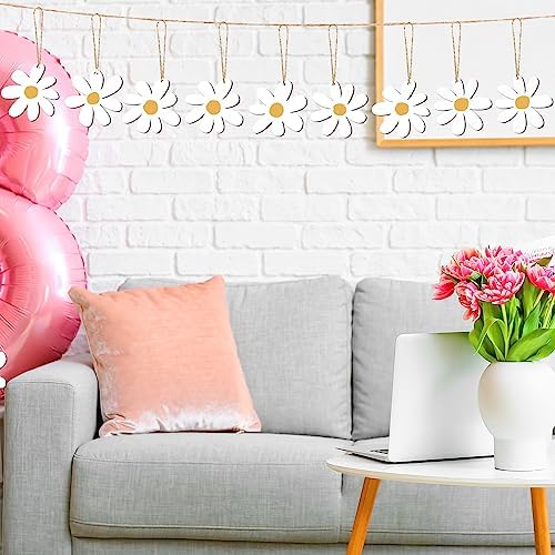 Geetery 36 Pcs Daisy Wood Cutout Hanging Ornaments