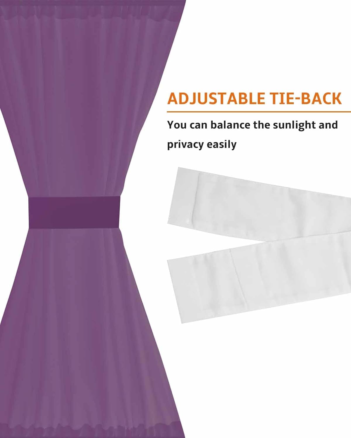 French Door Curtain with Rod Pocket and Tieback