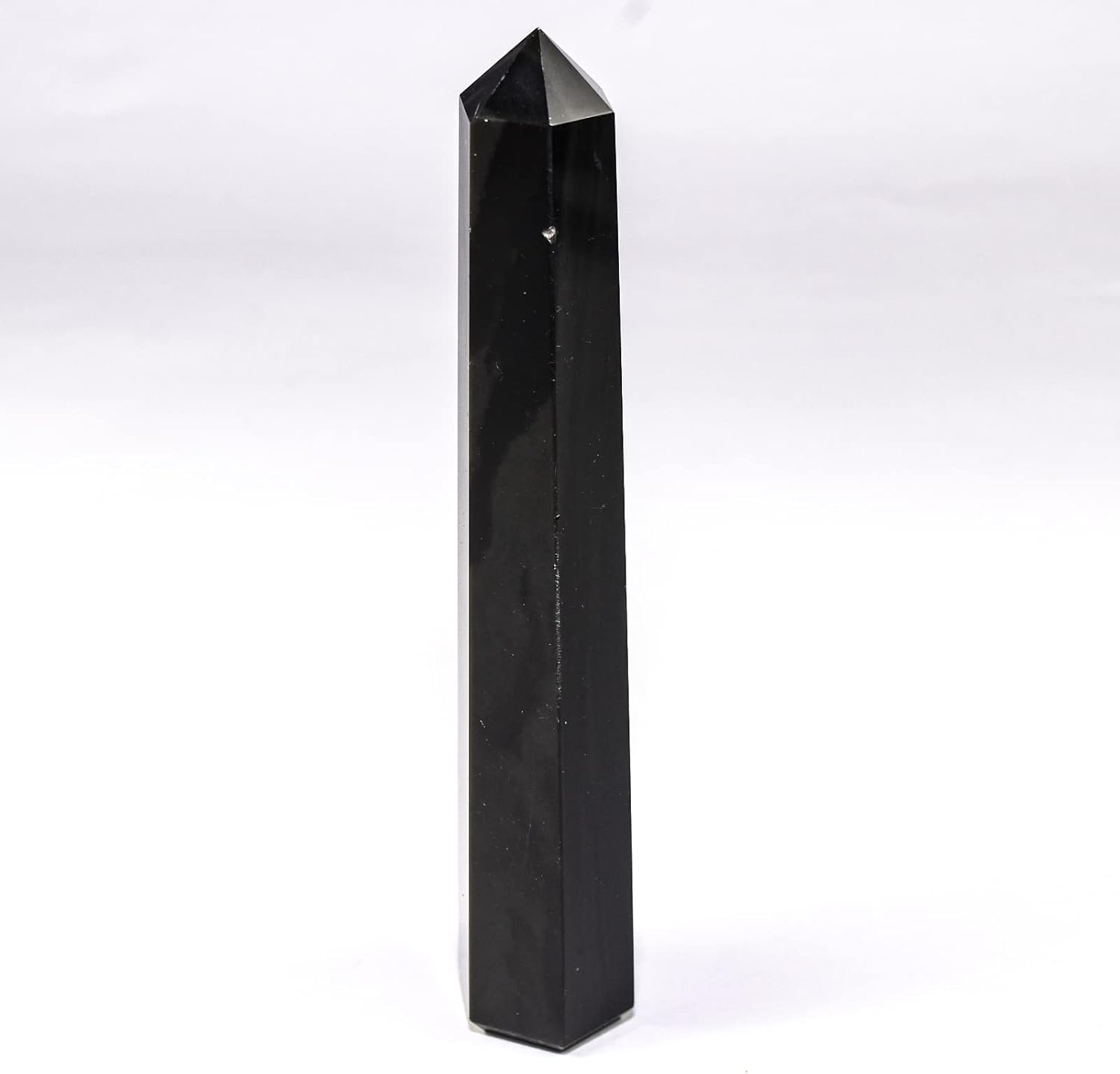 58 Inch Black Obsidian Obelisk Natural Gemstone Tower Stick