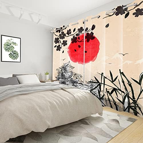 Umpoo Japanese Ukiyoe Blackout Curtains 2 Panels