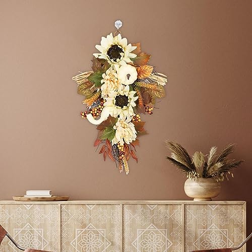 Generic Harvest Pumpkin Swag with Autumn Leaves 60cm