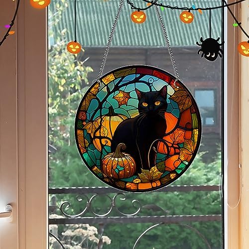 MATIHAY Black Cat Acrylic Window Hanging Decor