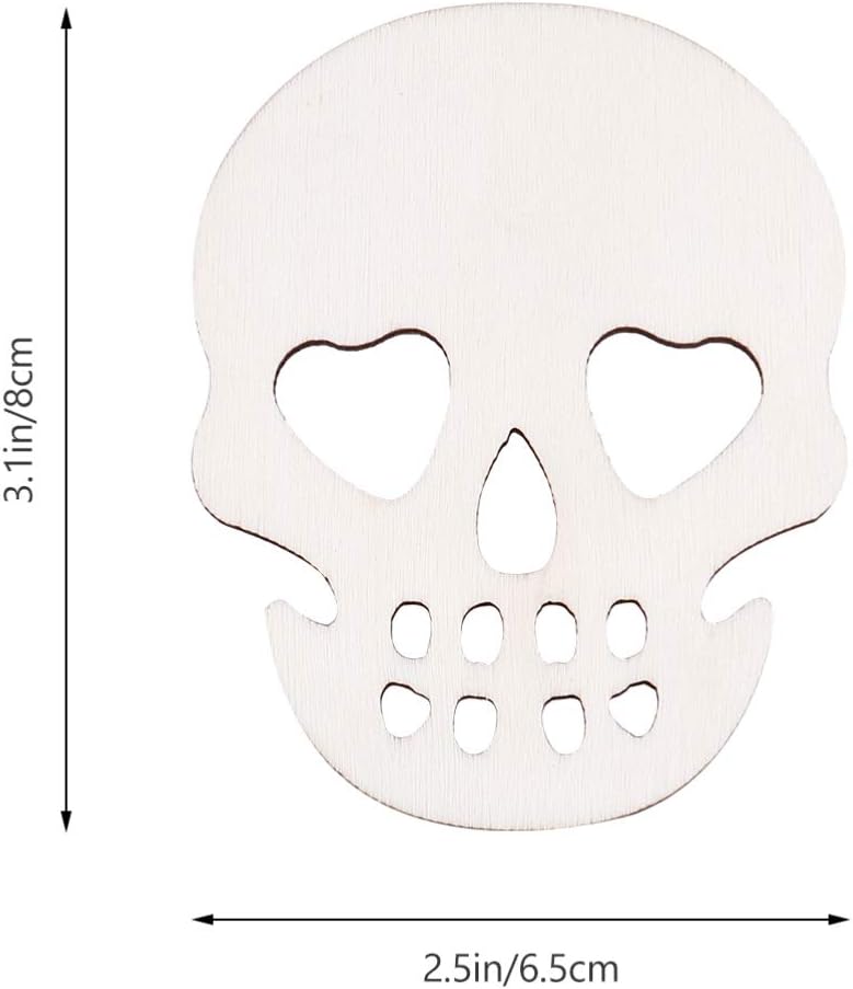 TOYANDONA Halloween Wooden Skull Skeleton Hanging Decorations