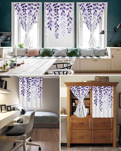 Yomandocix Purple Ombre Self Adhesive Blackout Curtains 35x48 Inches