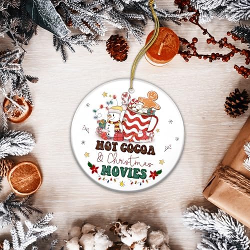 Hot Cocoa and Christmas Movies Ornament 2024