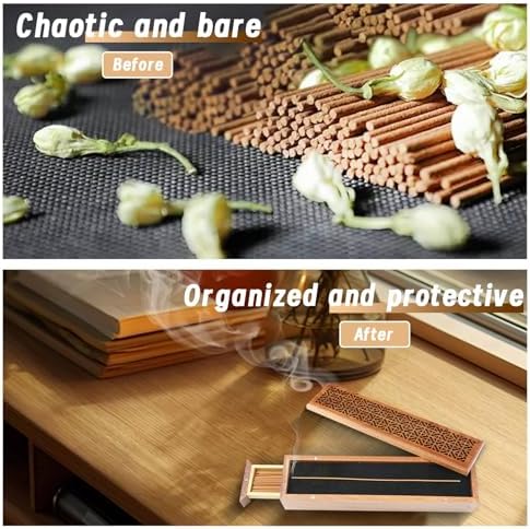 Incense Holder Burner with Ash Catcher and Storage Drawer