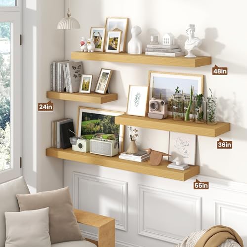 36 Inch Floating Shelves Wall Mount 10 Inch Deep Oak
