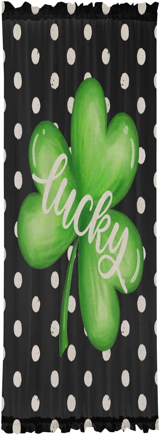 St Patricks Day Front Door Curtain with Tiebacks 54x72 Inch