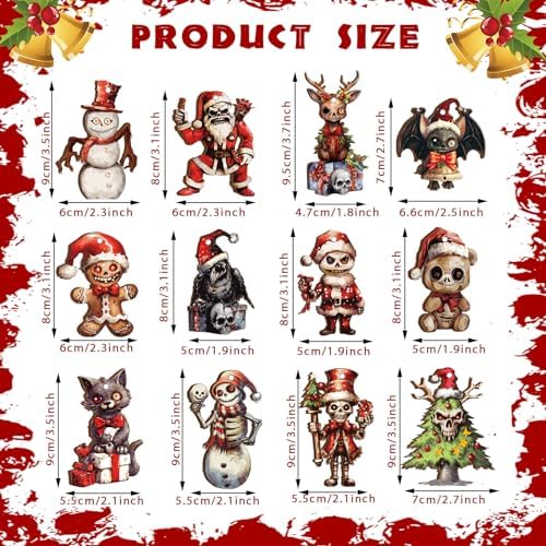Soaoo 36 Pcs Horror Wooden Hanging Decoration Set