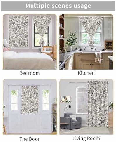 Yomandocix Spring Floral Self Adhesive Curtains 47x84 Inches