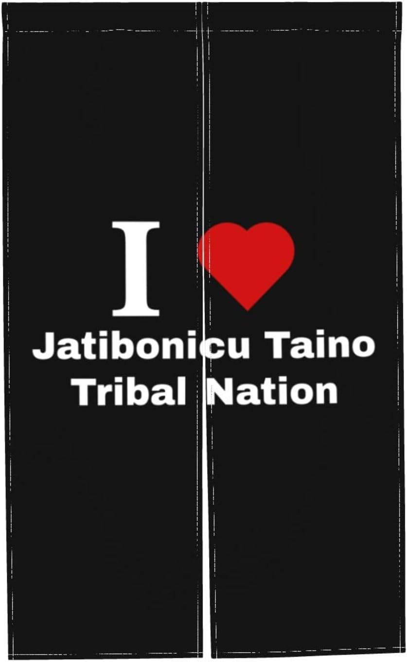 I Love Jatibonicu Taino Tribal Blackout Curtain for Door 34x56in