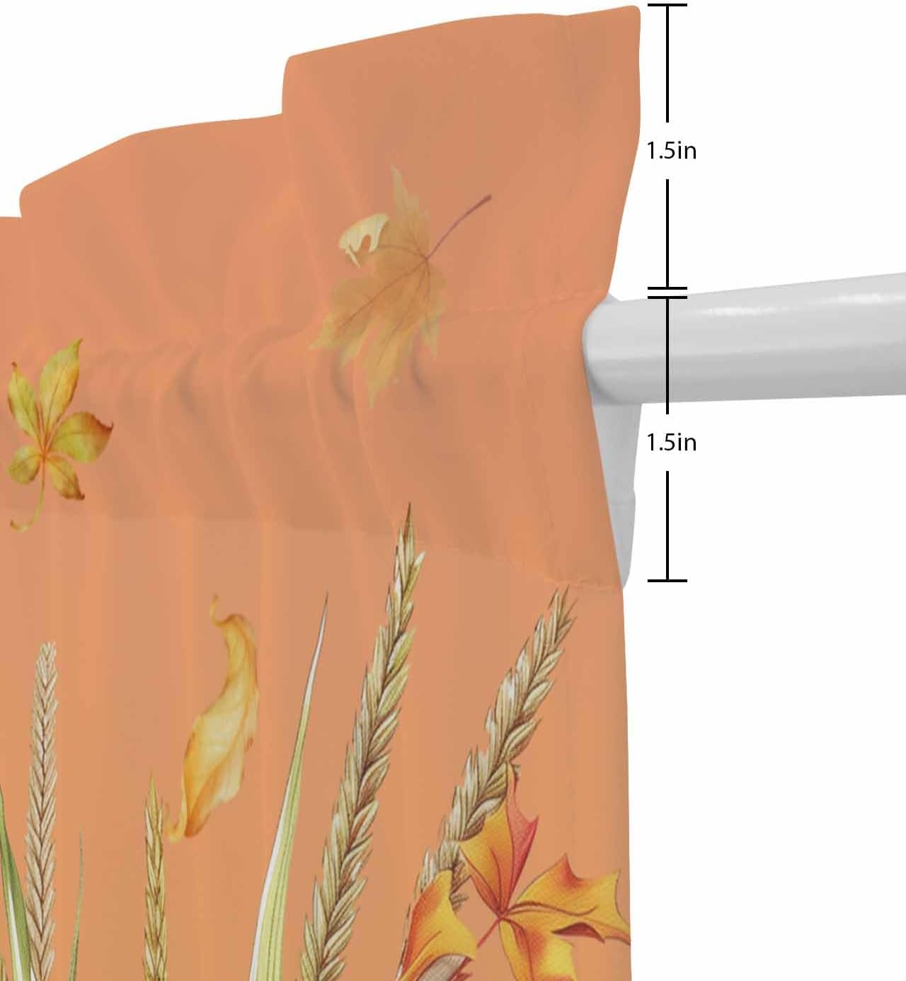 Fall Pumpkin French Door Curtain with Tieback