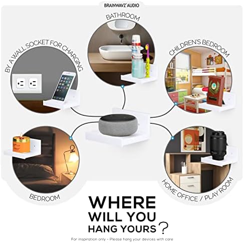 BRAINWAVZ 5 Inch Floating Shelf Wall Mount Holder