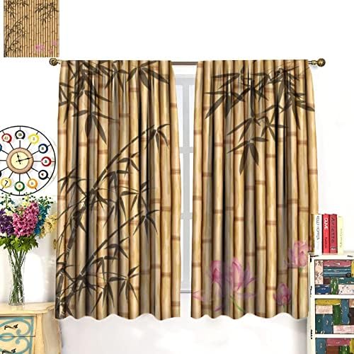 Bamboo Print Curtains for Bedroom and Living Room