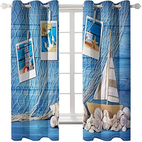Blue Grommet Curtains 84 Wx84 H Set of 2