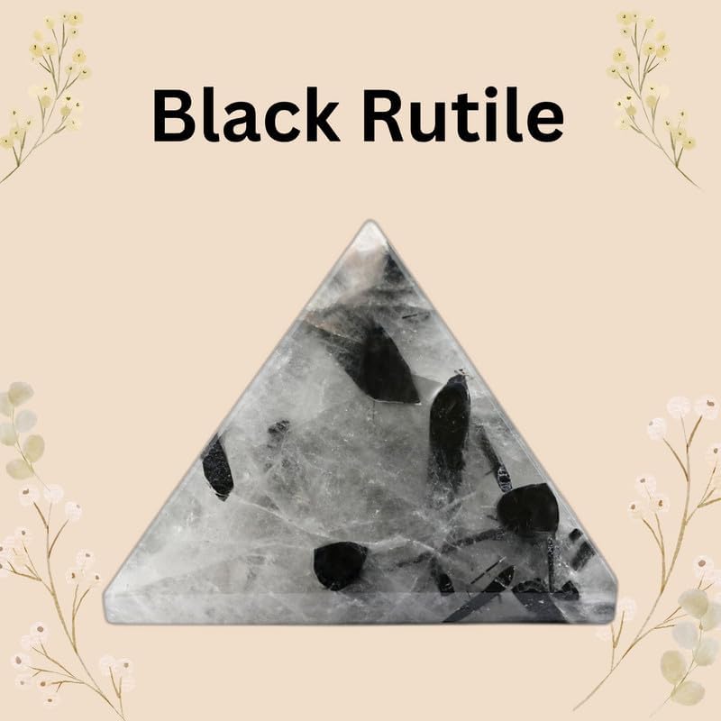 Natural Black Rutile Pyramid Stone 1 Inch 1 Pcs