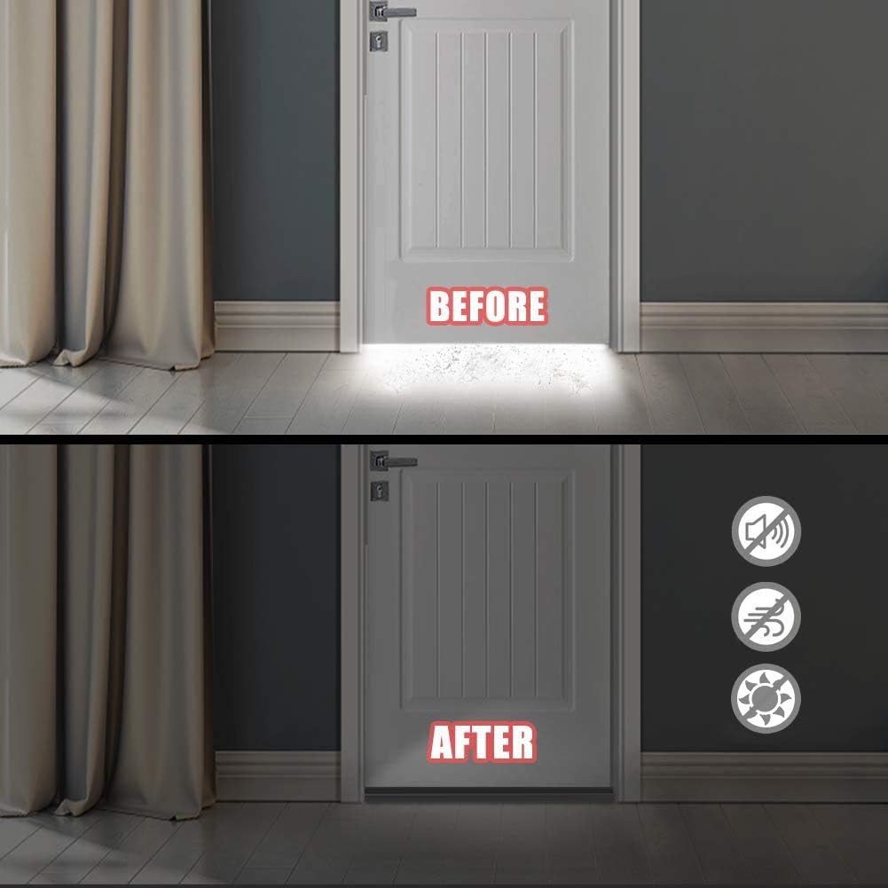 Suptikes Door Draft Stopper for Large Gaps 3W x 37L Grey
