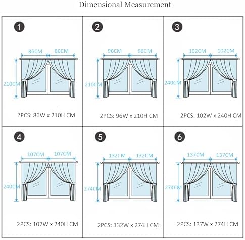 Homxi Seawater Blue Blackout Curtains 2 Panels