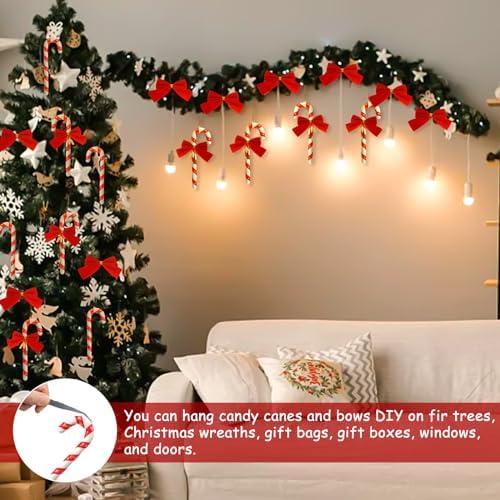 JIASHA 36 Pcs Sugar Stick Decorations for Christmas Tree