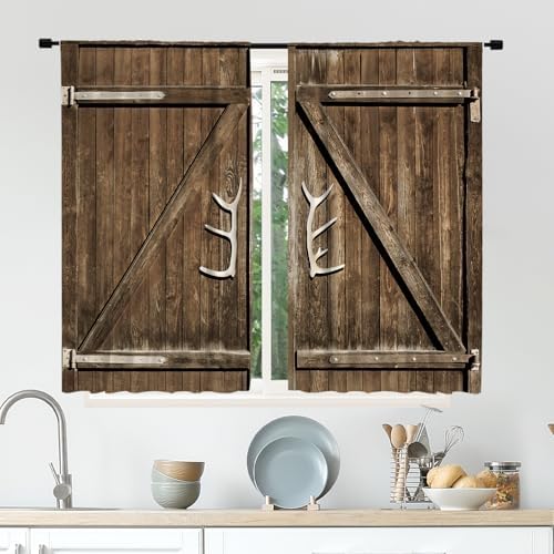 Cinbloo Farmhouse Kitchen Curtains 2 Panels Set