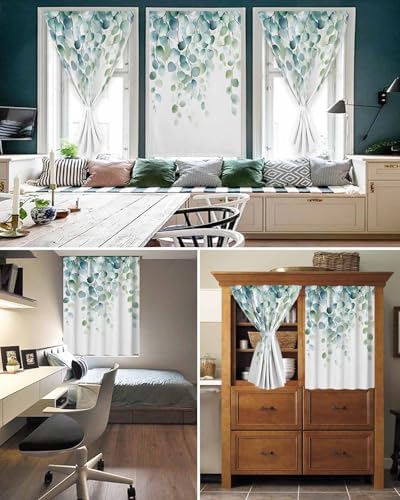 Sage Green Eucalyptus Self Adhesive Blackout Curtain 59x72
